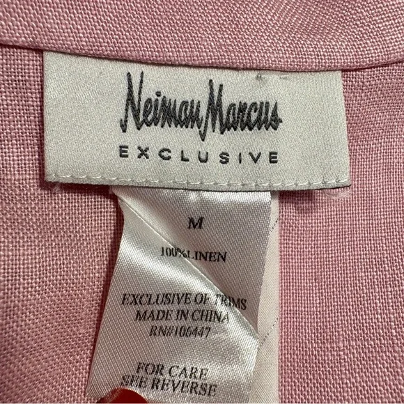 Neiman Marcus Light Pink Linen Utility Jacket Size Medium - Picture 10 of 10